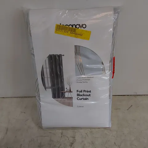 BAGGED METRO LANE FOIL GOLDEN PRINTED BLACKOUT CURTAINS // SIZE: 140 X 183cm