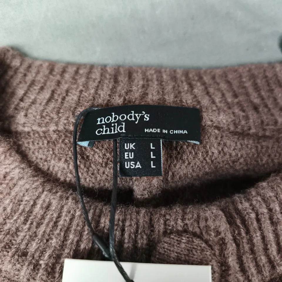 NOBODY'S CHILD BROWN KNIT CARDIGAN – UK L (EU L, USA L) KIDS