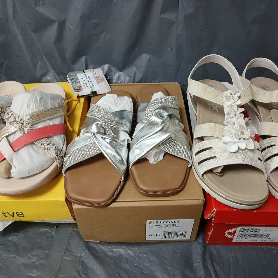 APPROXIMATELY 14 ASSORTED SHOES & FOOTWEAR TO INCLUDE RIEKER, DUNE LONDON, STRIVE, ETC