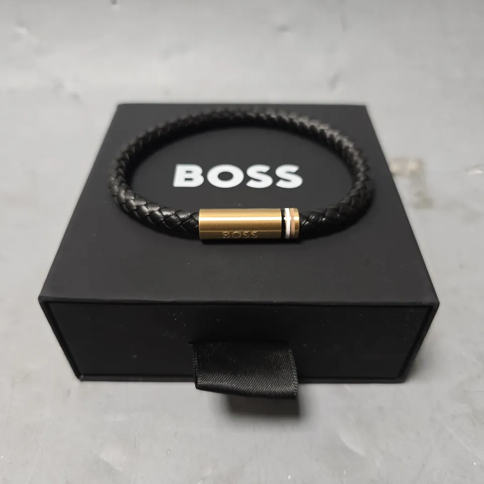 BOXED BOSS MAGNETIC BLACK MENS BRACELET 