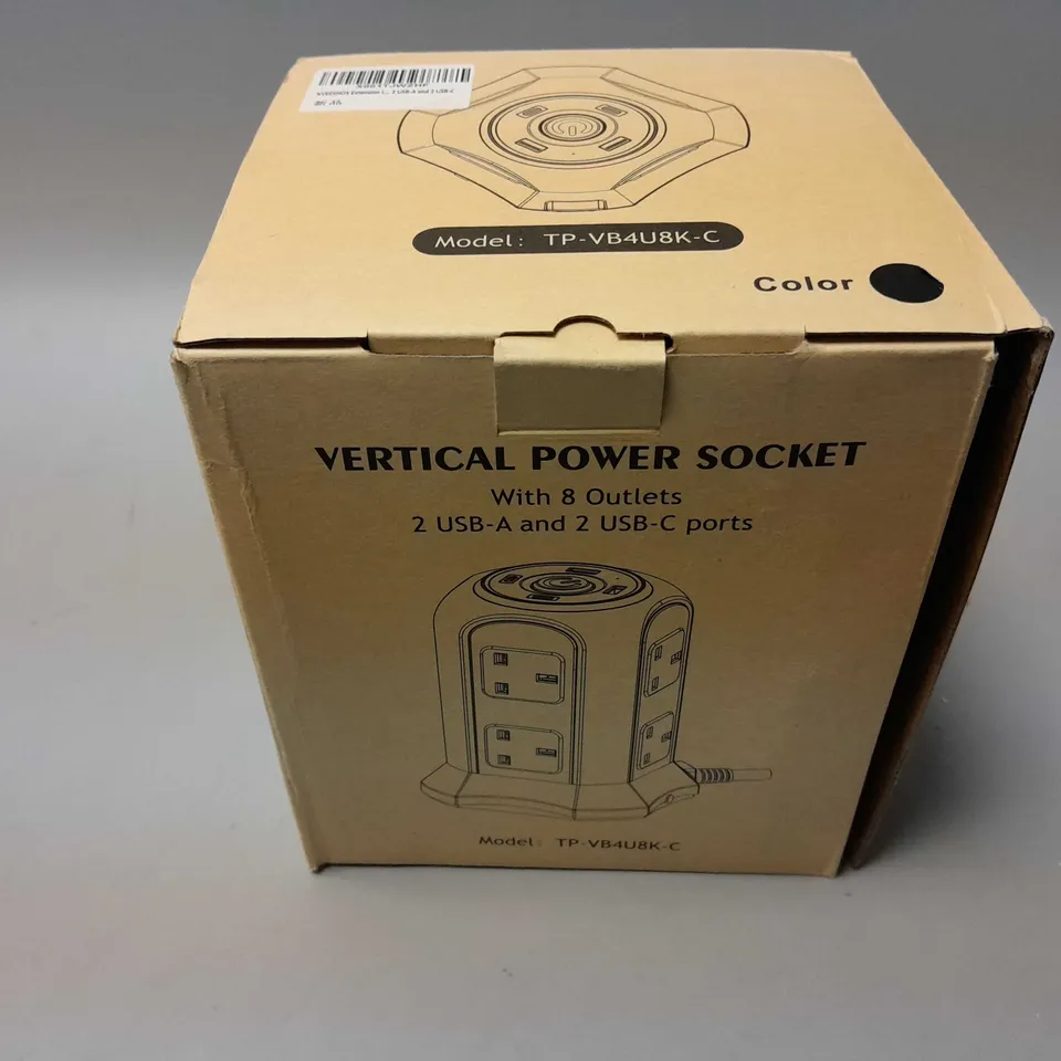 BOXED VERTICAL POWER SOCKET (TP-VB4U8K-C_)