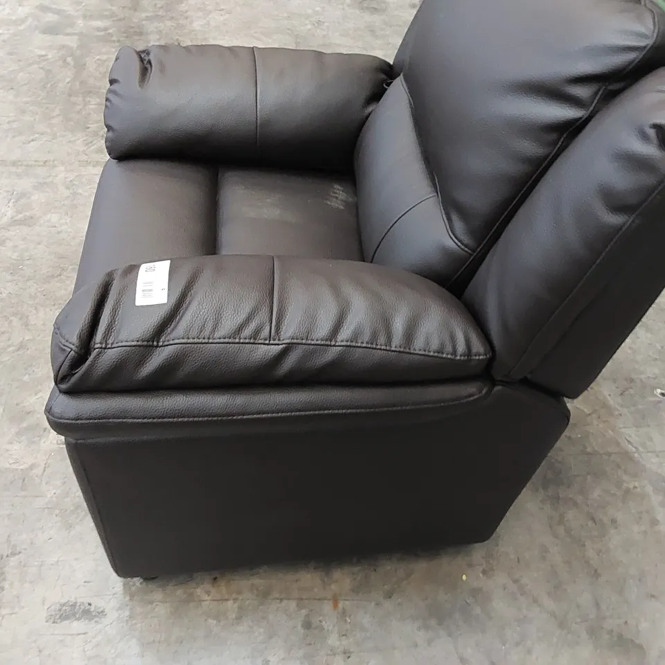 DESIGNER ARMCHAIR IN BLACK FAUX LEATHER