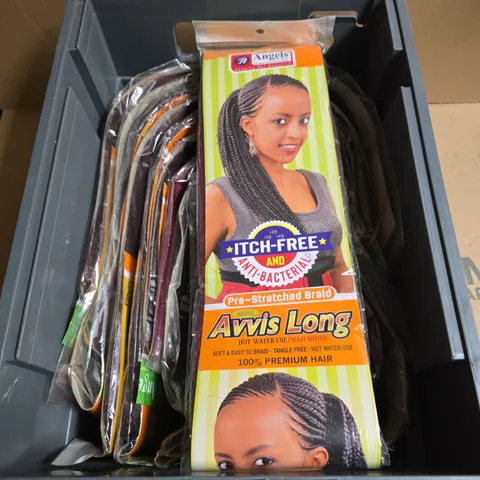 APPROXIMATELY 8 ANGELS PRE STRETCHED BRAID HAIR INSERTS IN ASSORTED COLOURS