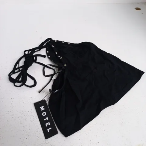 MIOTO KEYHOLE CAMI TOP – BLACK WITH STUDS, SIZE S