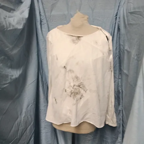 ROMAN CHIFFON OVERLAY TOP – IVORY, UK 12