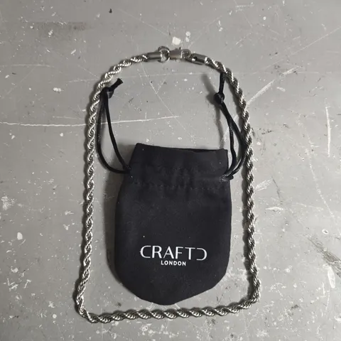 CRAFTD LONDON ROPE SILVER NECKLACE