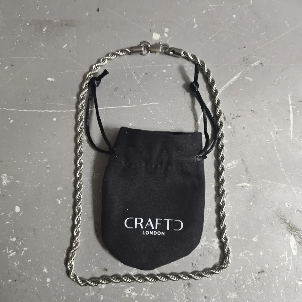 CRAFTD LONDON ROPE SILVER NECKLACE