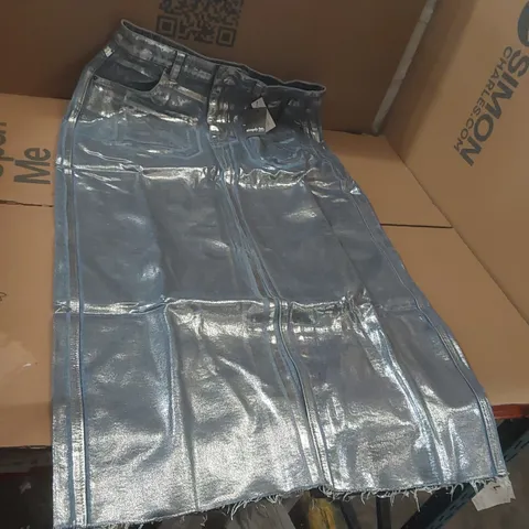BOX CONTAINING APPROXIMATELY 14x BRAND NEW SIMPLY BE BLUE/SILVER A LINE MAXI SKIRTS - SIZE 18