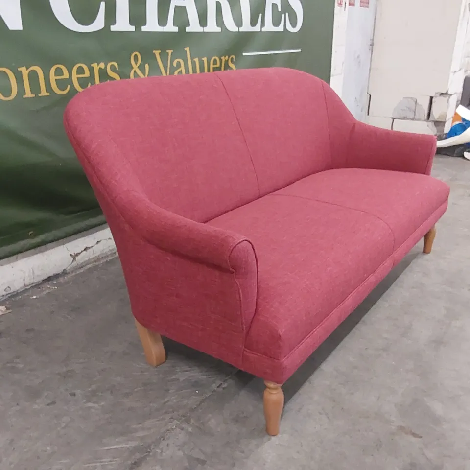 QUALITY DESIGNER 3 SEATER FABRIC SOFA - RED