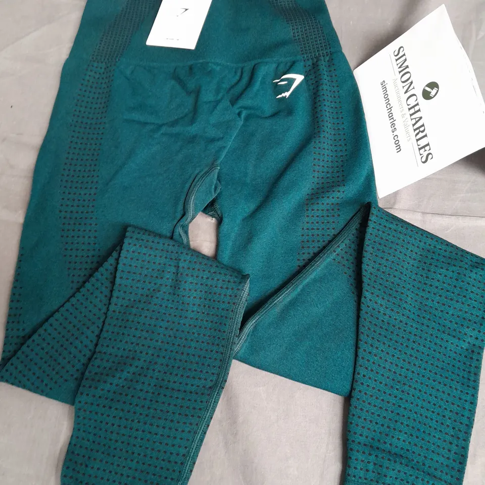GYMSHARK VITAL SEAMLESS 2.0 LEGGINGS IN DEEP TEAL MARL - XS