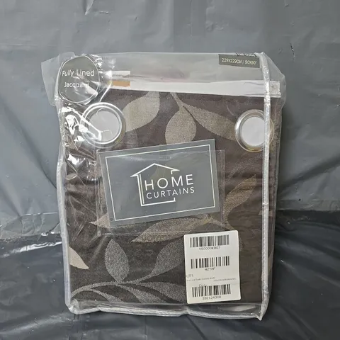HOME CURTAINS LEAF EYELET CURTAINS - 90X90