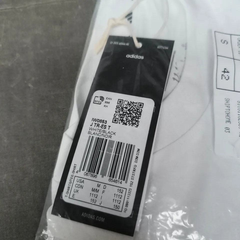 ADIDAS T-SHIRT WHITE/BLACK – SIZE S