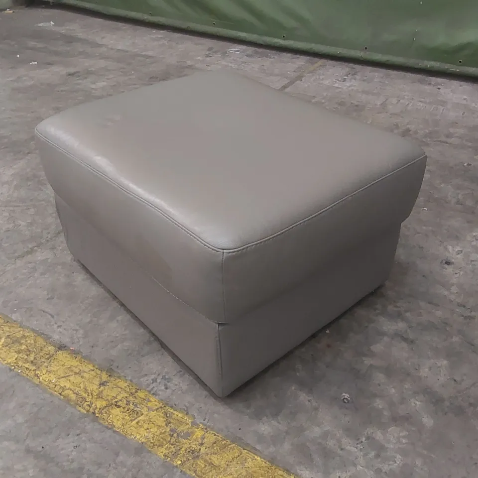 QUALITY DESIGNER ITALIAN MADE LEATHER PORTO STORAGE STOOL - GREY