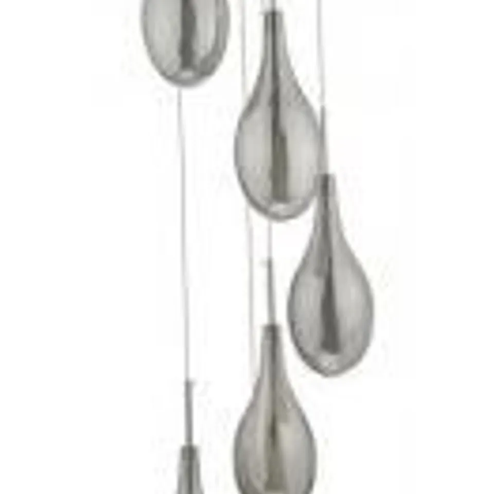 BOXED DAR LIGHTING SETA 6 LIGHT CLUSTER PENDANT SMOKED AND POLISHED CHROME