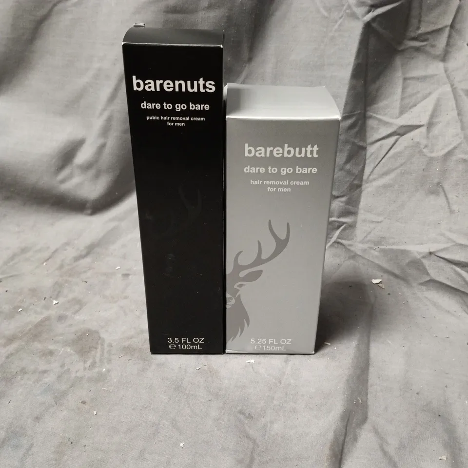 BARENUTS & BAREBUTT PUBIC HAIR REMOVAL AND HAIR REMOVAL CREAMS FOR MEN – 2-PACK (DARE TO GO BARE)