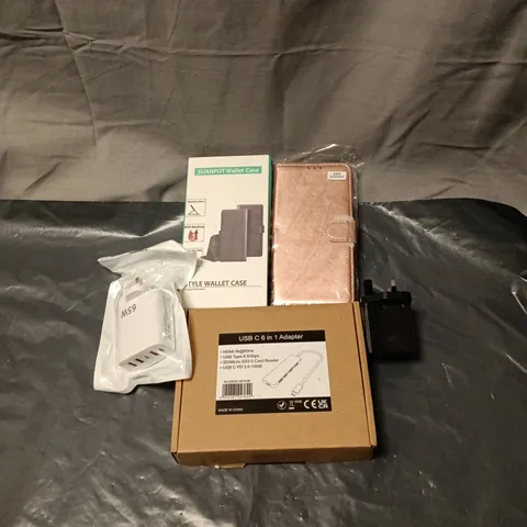 APPROXIMATELY 20 ASSORTED SMARTPHONE ACCESSORIES TO INCLUDE CHARGING CABLES, USB PLUGS, PHONE CASES ETC