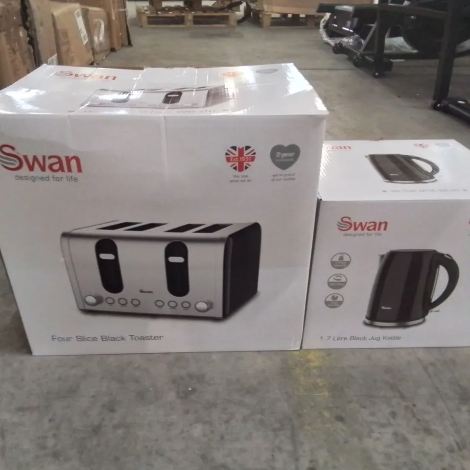 BOXED SWAN KETTLE & TOASTER 4-SLICE TWIN PACK RRP £49