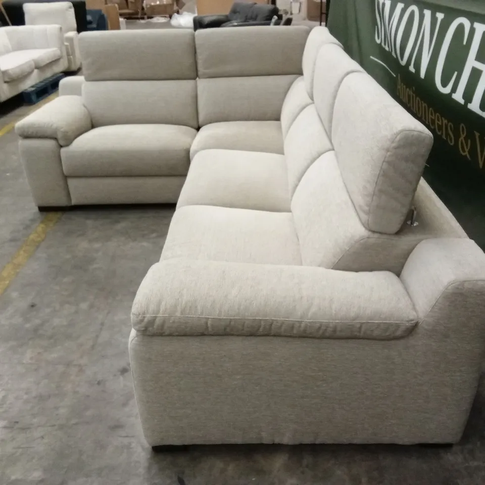 QUALITY DESIGNER ITALIAN MADE RICCARDO FABRIC CORNER SOFA - BEIGE 