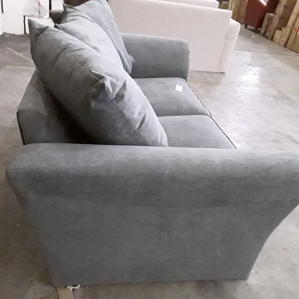 QUALITY DESIGNER 2 SEATER SOFA - GREY FABRIC