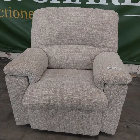 QUALITY BRITISH DESIGNER G PLAN CHLOE EASY CHAIR LOOM CLAY FABRIC 