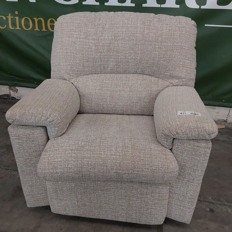 QUALITY BRITISH DESIGNER G PLAN CHLOE EASY CHAIR LOOM CLAY FABRIC 