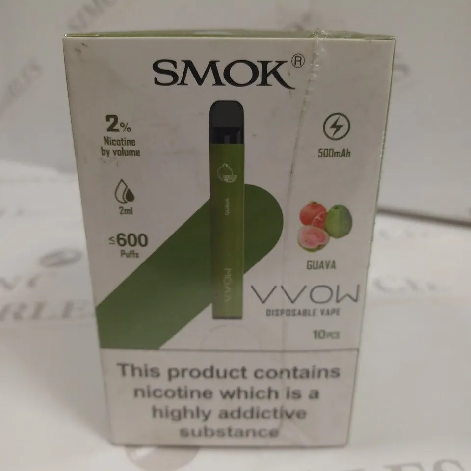 SEALED SMOK VVOW 10-PACK OF DISPOSABLE VAPES - GUAVE