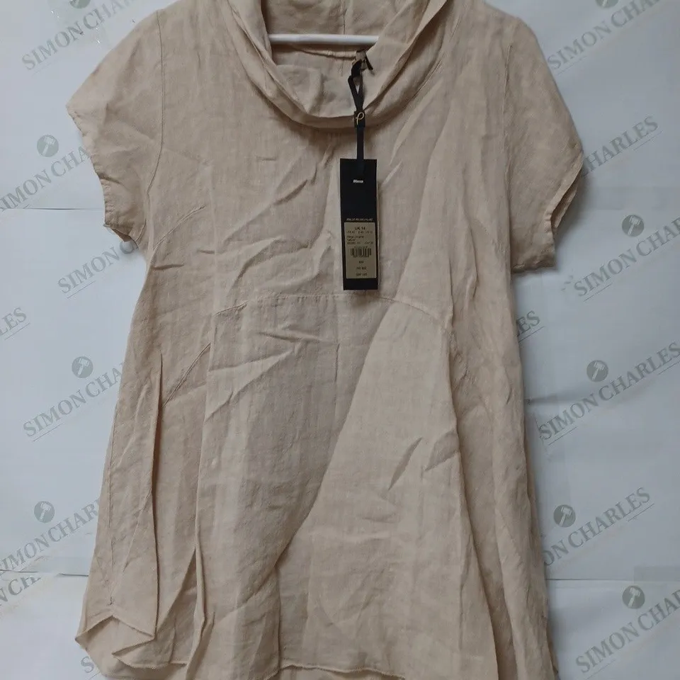 PHASE EIGHT LADIES SHORT SLEEVE TOP BEIGE SIZE 14