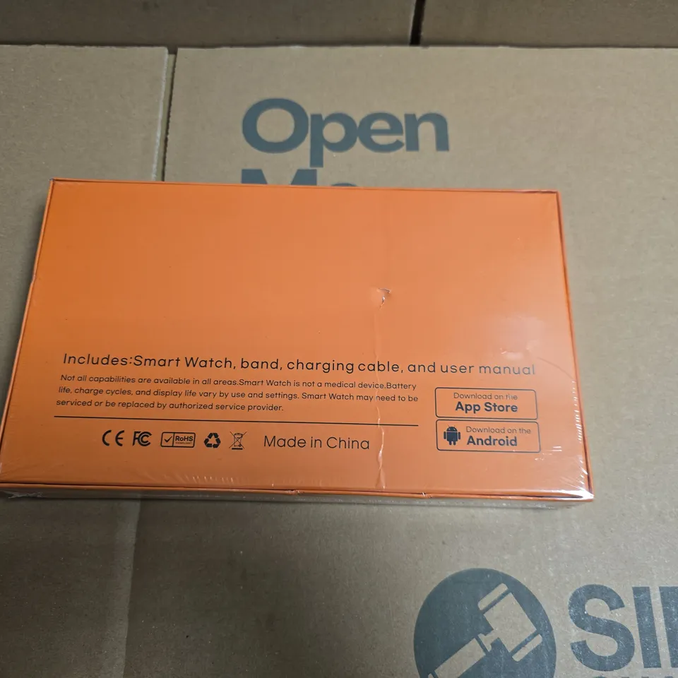 SEALED ULTRA SMART WATCH KIT – ORANGE BOXED SET (WATCH, BAND, CHARGING CABLE & MANUAL)