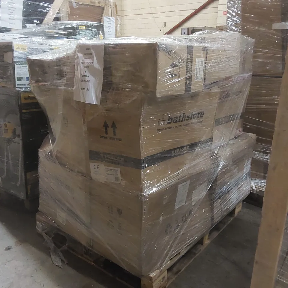 PALLET CONTAINING MIXED BATHSTORE BRANDED CLOSE COUPLED TOILET & CISTERN