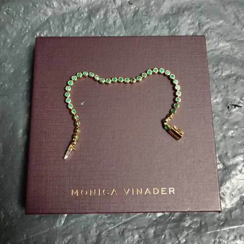 MONICA VINADER GOLD-TONE BRACELET WITH GREEN STONES – BOXED