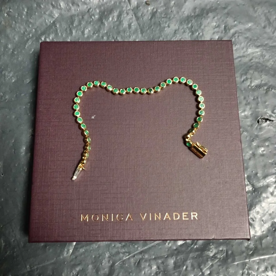 MONICA VINADER GOLD-TONE BRACELET WITH GREEN STONES – BOXED