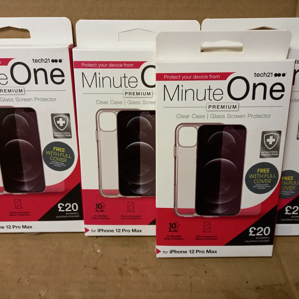 LOT OF 4 MINUTE ONE CLEAR CASES FOR IPHONE 12 PRO MAX