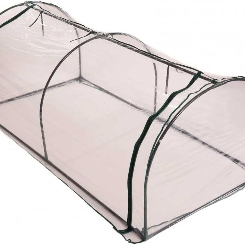 BOXED SMALL 2M TUNNEL GROWHOUSE GARDEN PLANT GREENHOUSE WITH PVC COVER
