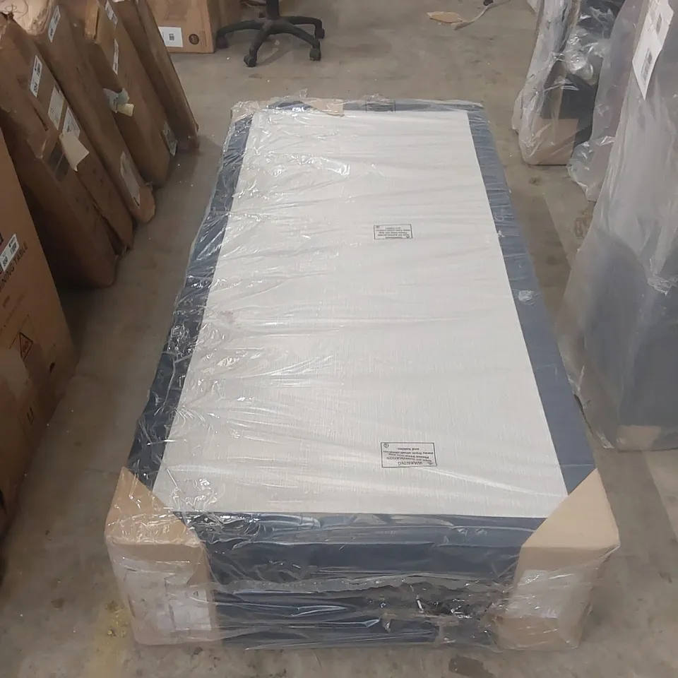 BAGGED 3' SINGLE 2 DRAWER VELVET DIVAN BASE - MARITIME BLUE