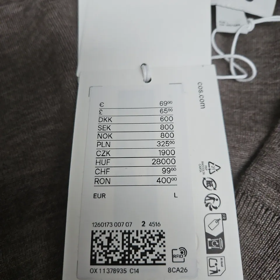 COS KNIT JUMPER – TAUPE - SIZE L