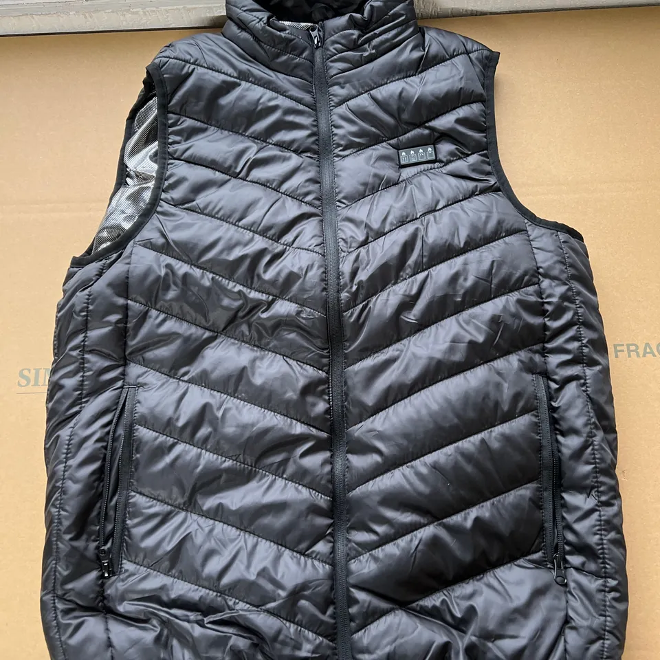 MEN’S BLACK HEATED GILET SIZE UNSPECIFIED 