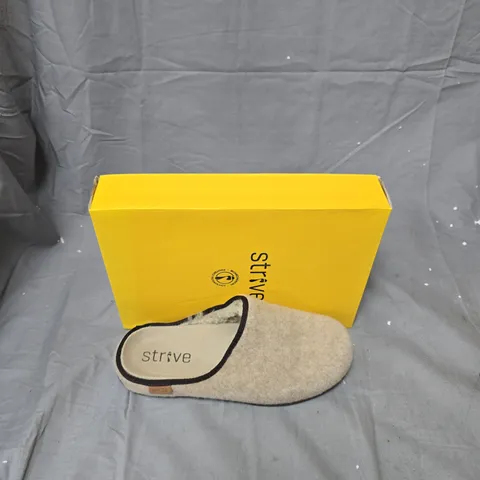 STRIVE BEIGE FELT SLIPPERS – WOMEN'S INDOOR FOOTWEAR-SIZE UK 6