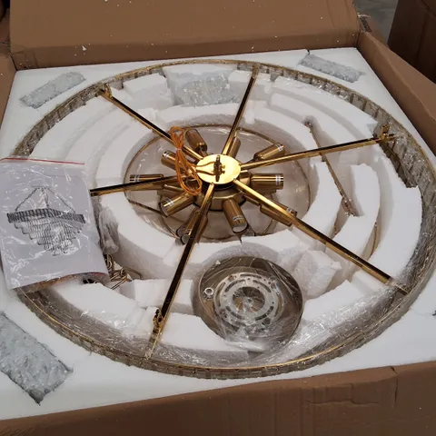 BOXED 15 LIGHT CRYSTAL CHANDELIER