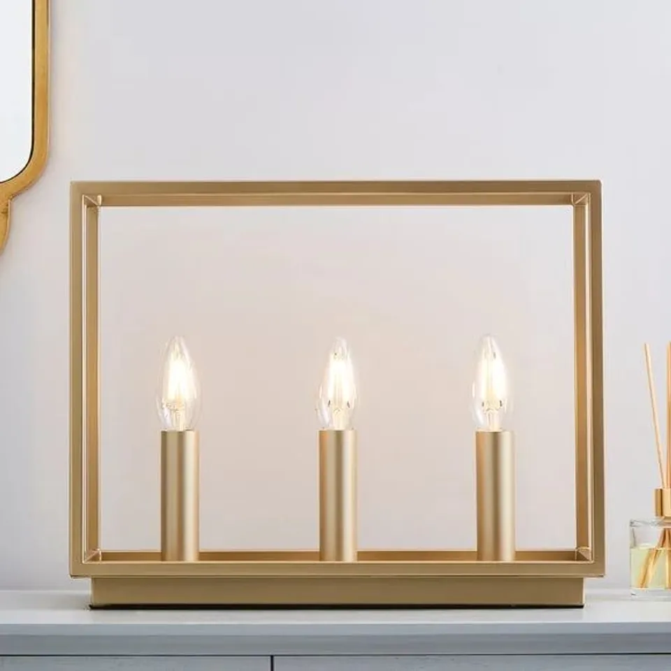 BOXED DUNELM MADRID 3 LIGHT TABLE LAMP