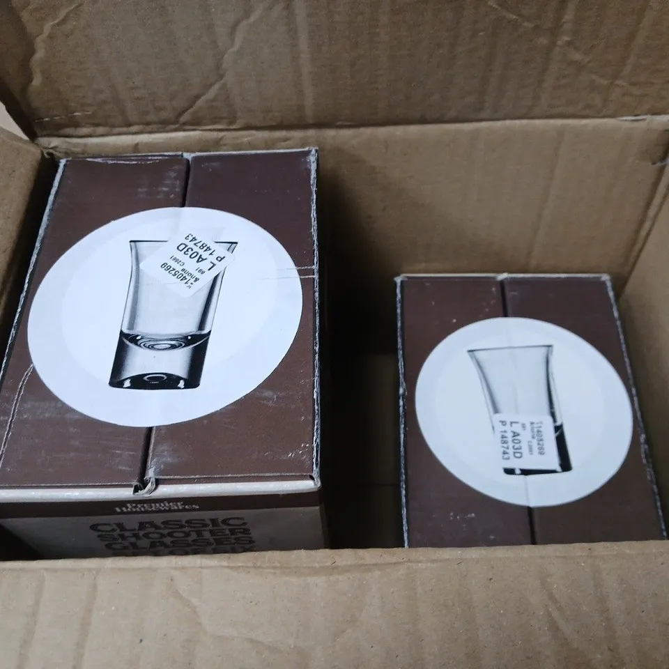 LOT OF 4 BOXES (6 PER BOX) CLASSIC SHOT GLASSES - 35ML
