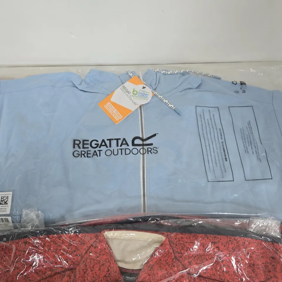 LOT OF 5 BRAND NEW REGATTA ZIP THROUGH JACKETS IN VARIOUS SIZES DESIGNS AND COLOURS