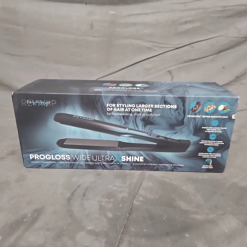 REVAMP ST-2000-GB ULTRA WIDE SHINE HAIR STRAIGHTENER - BLACK