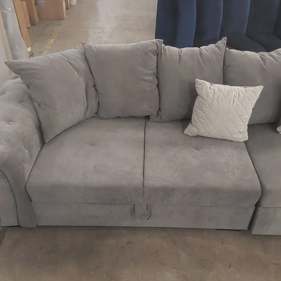 QUALITY DESIGNER FABRIC UPHOLSTERED SOFA BED WITH STORAGE