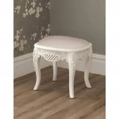 BRAND NEW HOMESDIRECT365 LA ROCHELLE NATURAL WHITE WASH ANTIQUE FRENCH STYLE STOOL