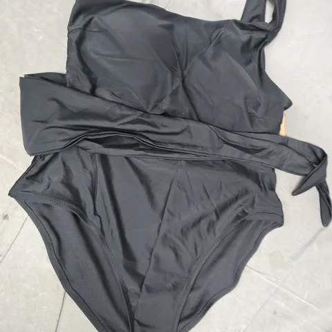 BODEN WOMEN'S ASYMMETRICAL CUT TIE SWIMSUIT IN BLACK SIZE 16
