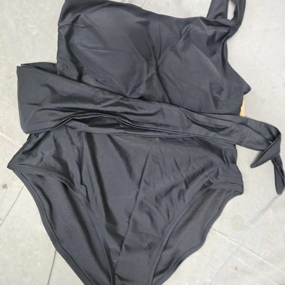 BODEN WOMEN'S ASYMMETRICAL CUT TIE SWIMSUIT IN BLACK SIZE 16