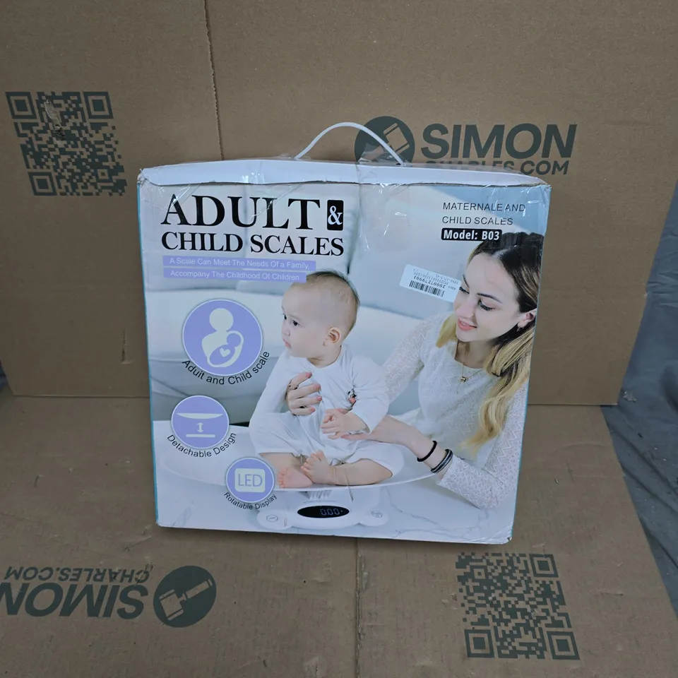 ELECTRONIC ADULT & CHILD WEIGHING SCALES – BOXED 