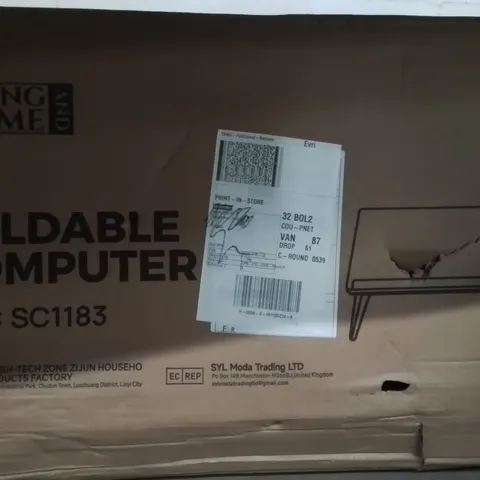 BOXED FOLDABLE COMPUTER DESK