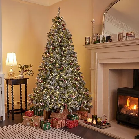 CELEBRIGHT 7FT PREMIUM CHRISTMAS TREE- SNOWY FLOCKED SNOWY WINDSOR CHRISTMAS TREE 
