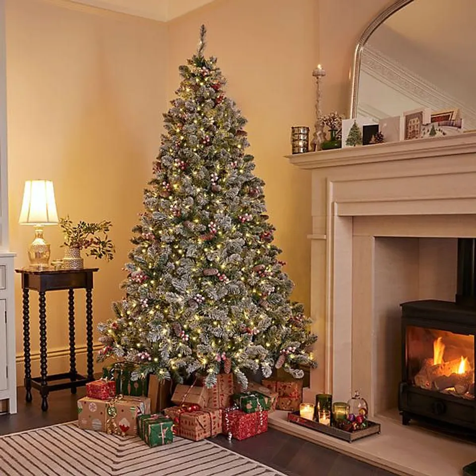 CELEBRIGHT 7FT PREMIUM CHRISTMAS TREE- SNOWY FLOCKED SNOWY WINDSOR CHRISTMAS TREE 